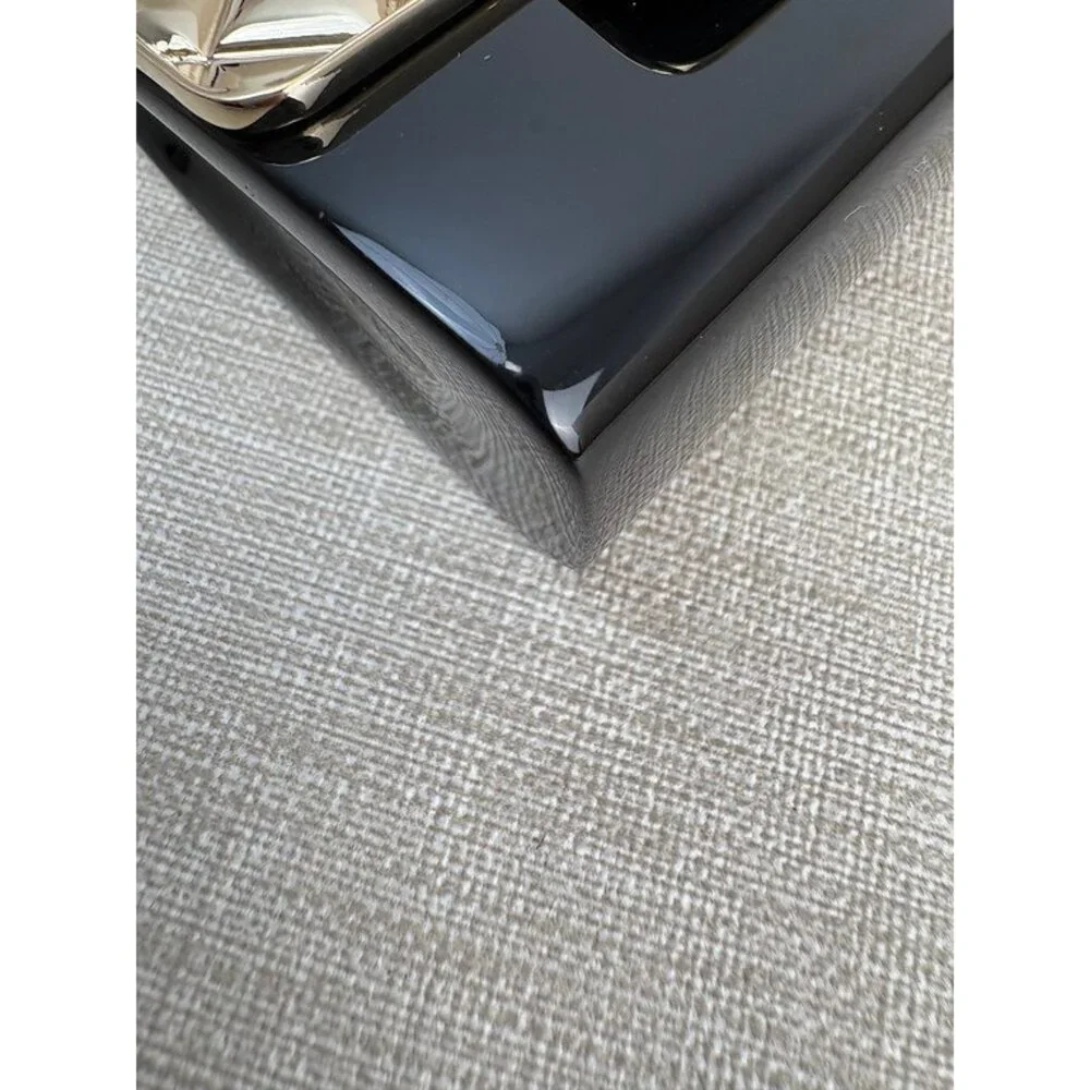 CHANEL Gold/Black Metal Mini Classic Pendant SHW